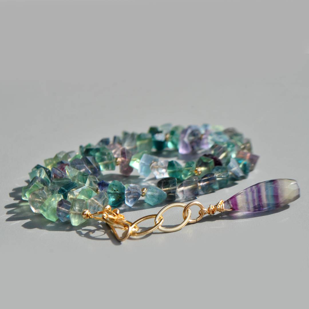 collier fluorite chips nuggets-5