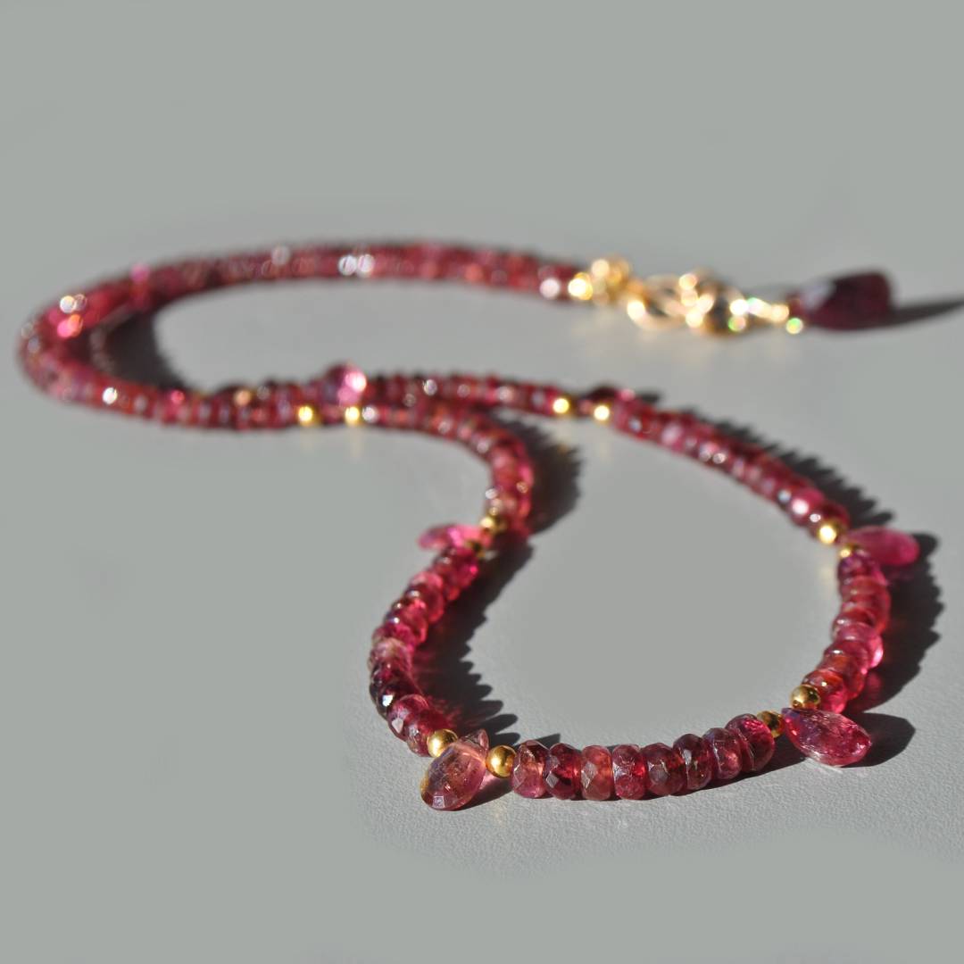 collier tourmaline rubellite gouttes-3