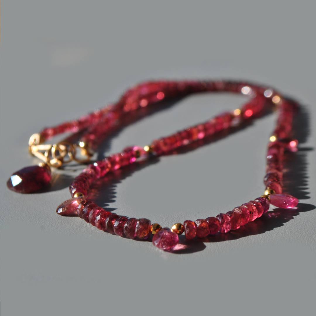 collier tourmaline rubellite gouttes-4