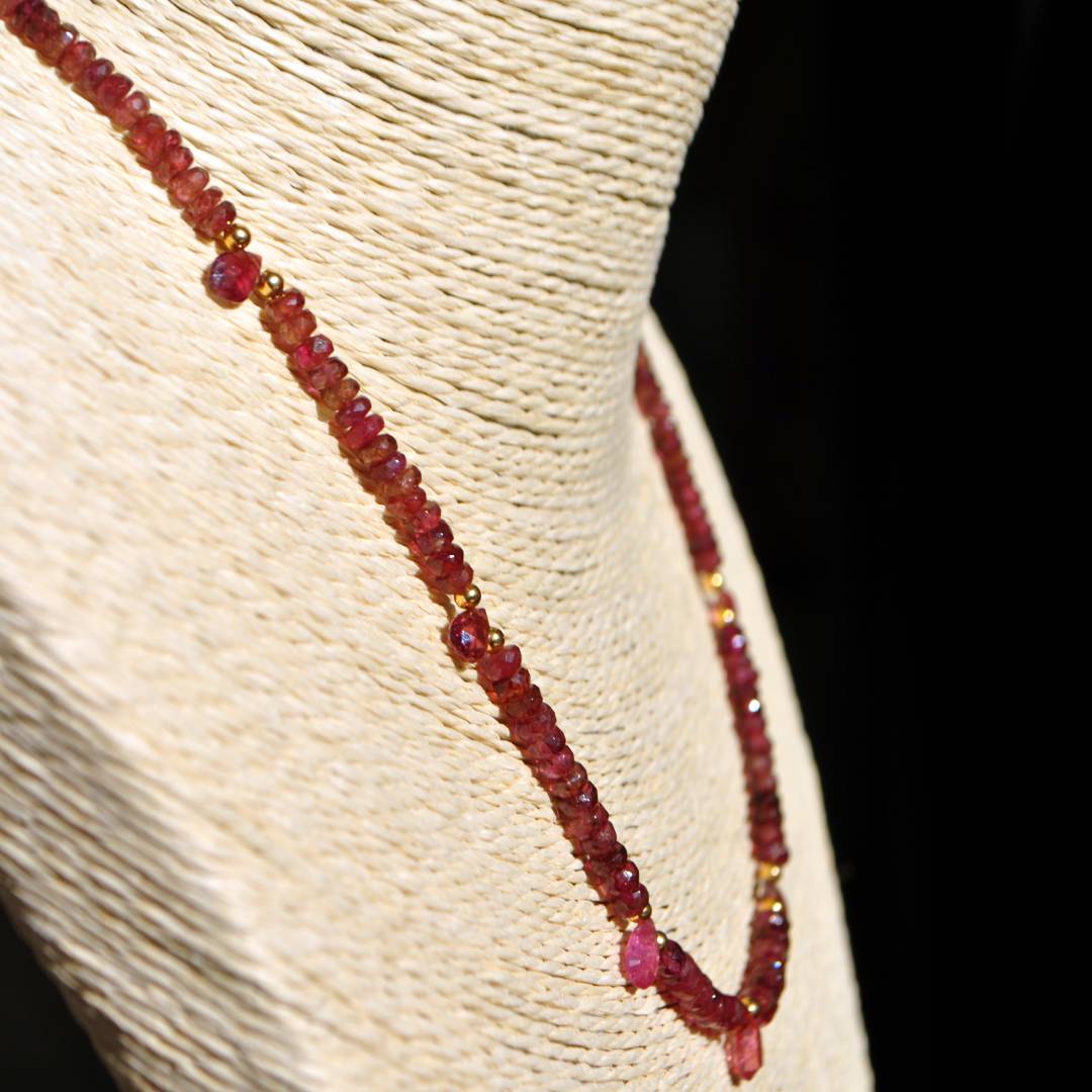 collier tourmaline rubellite gouttes-B