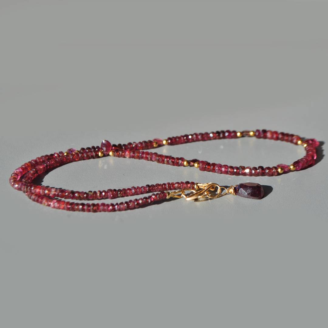 collier tourmaline rubellite gouttes-7