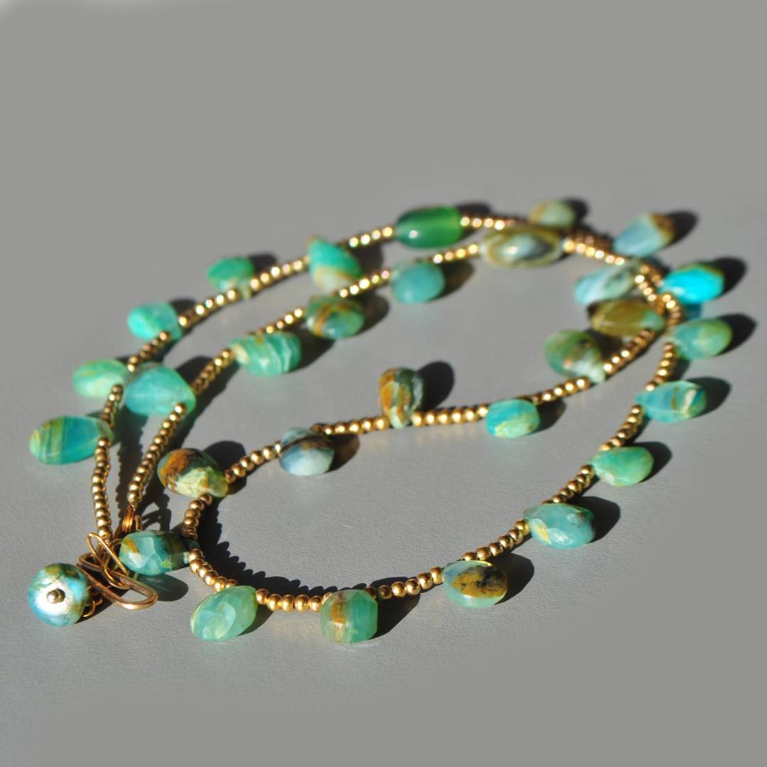 collier gouttes en Opale du Pérou-4