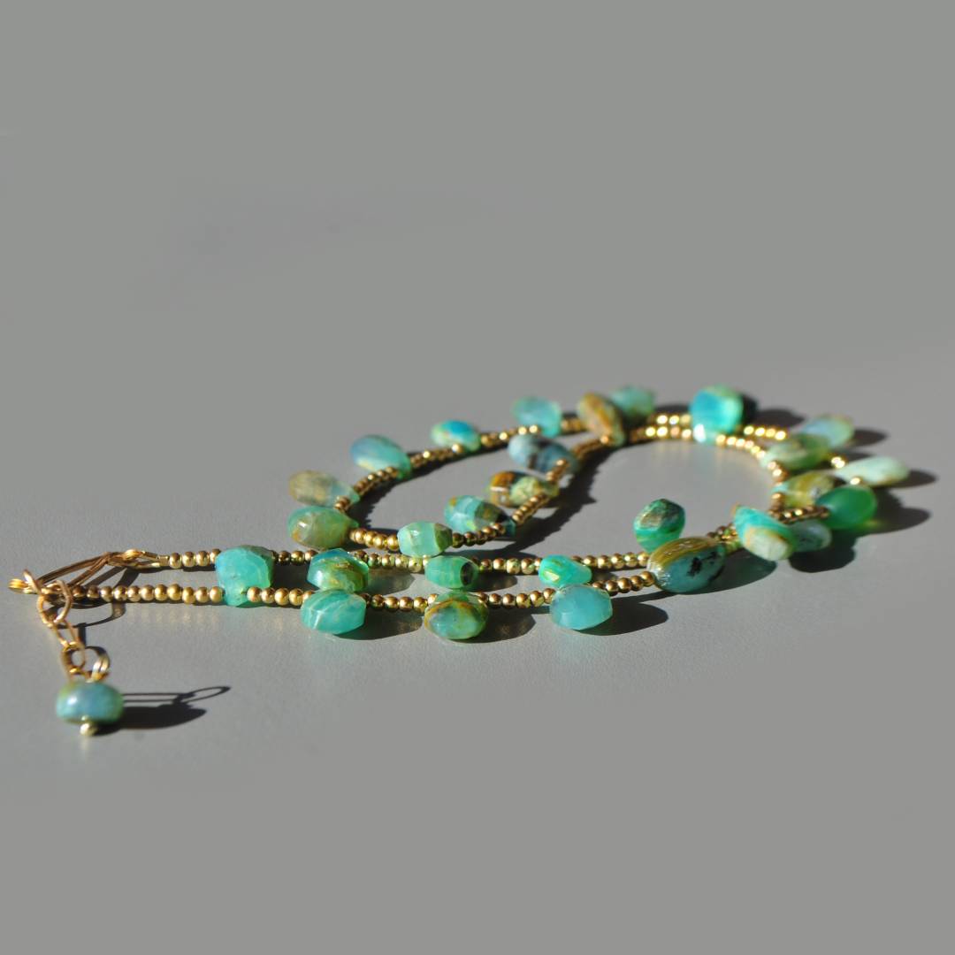 collier gouttes opale bleue du pérou-6