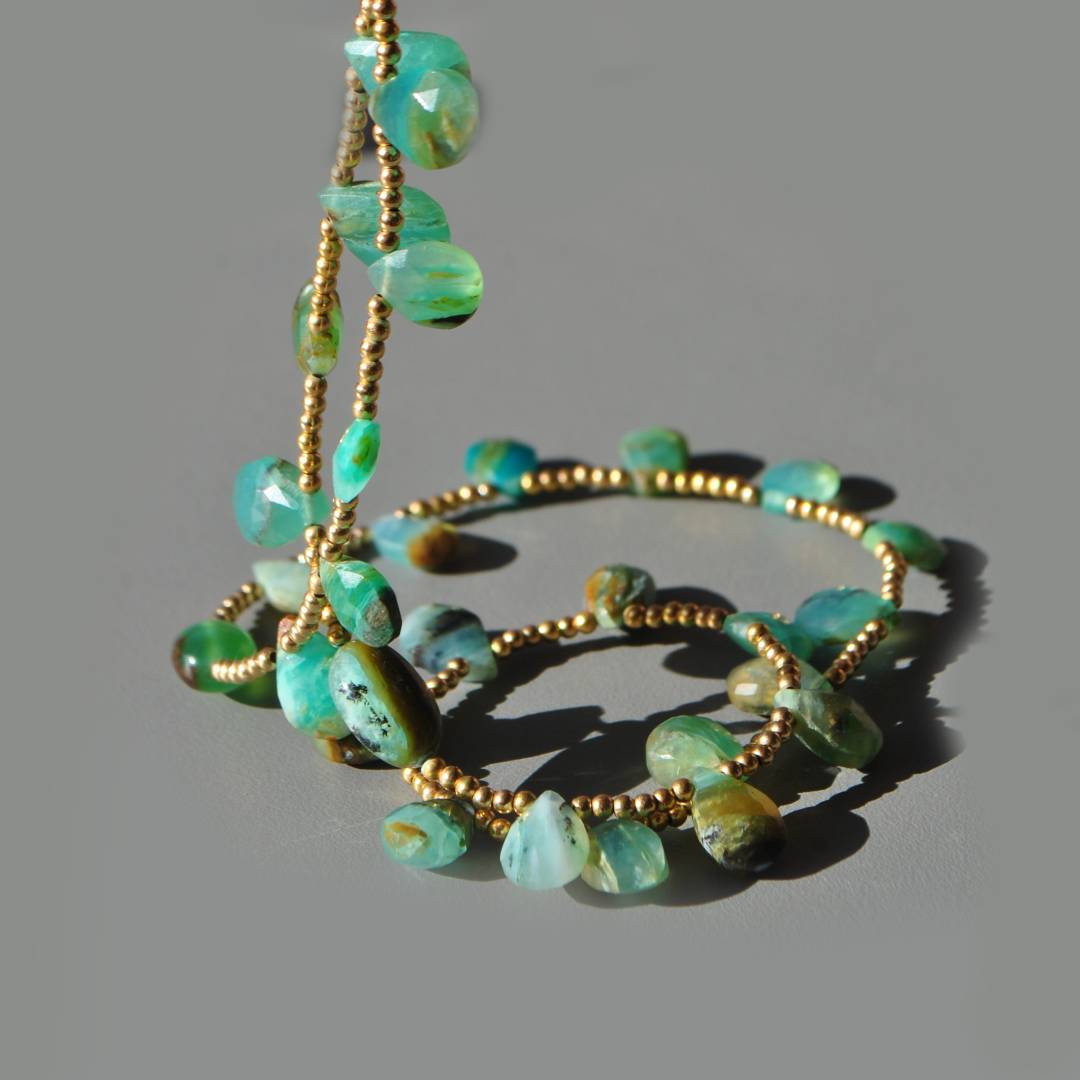 collier gouttes en Opale du Pérou-2