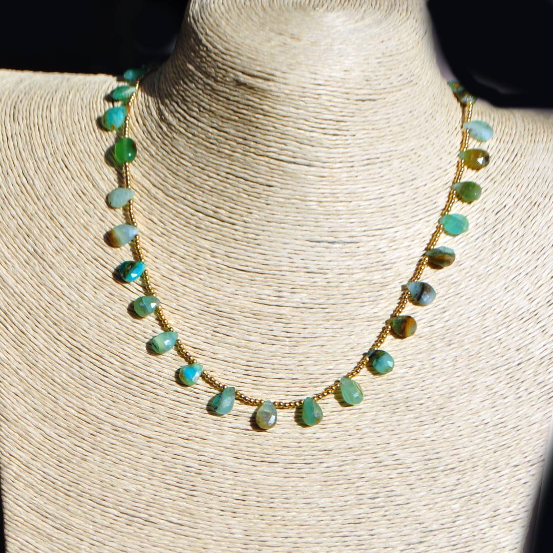 collier gouttes en Opale du Pérou-6