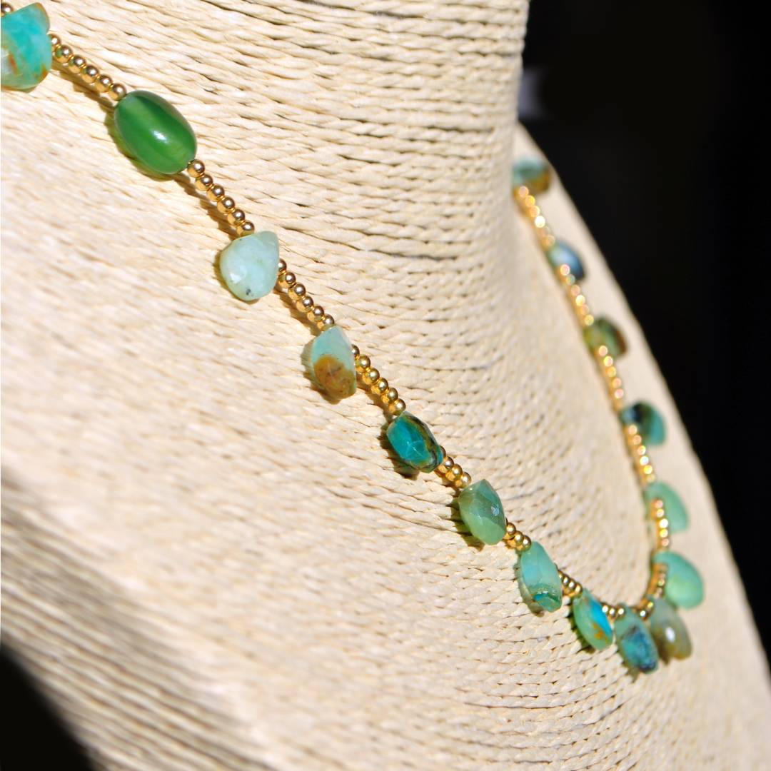 collier gouttes en Opale du Pérou-A