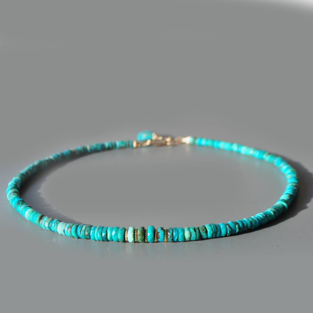 collier heishi facette de turquoise nevada-3