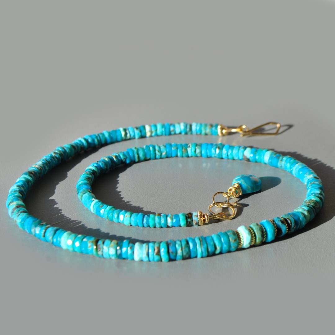 collier haishi facette de turquoise nevada