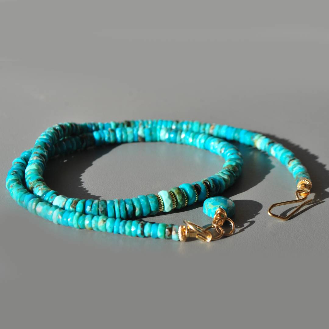 collier heishi facette de turquoise nevada-7