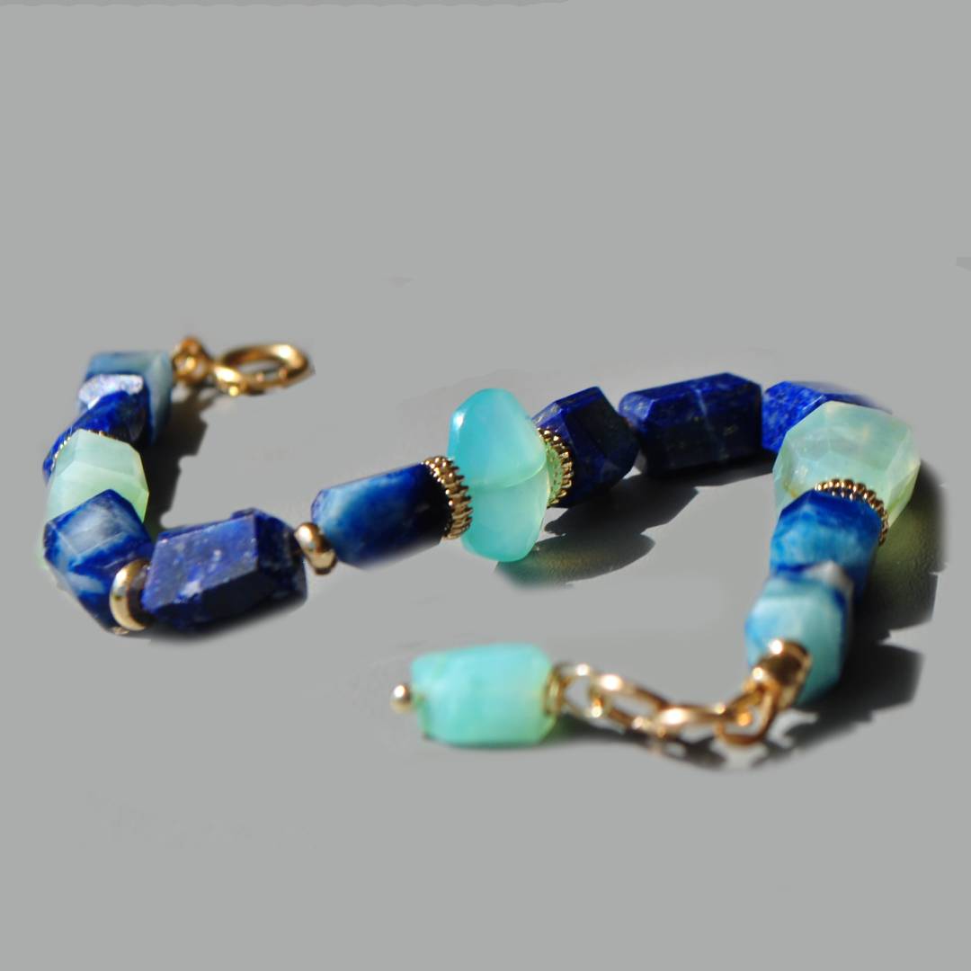 bracelet afghanite lapis opale-2