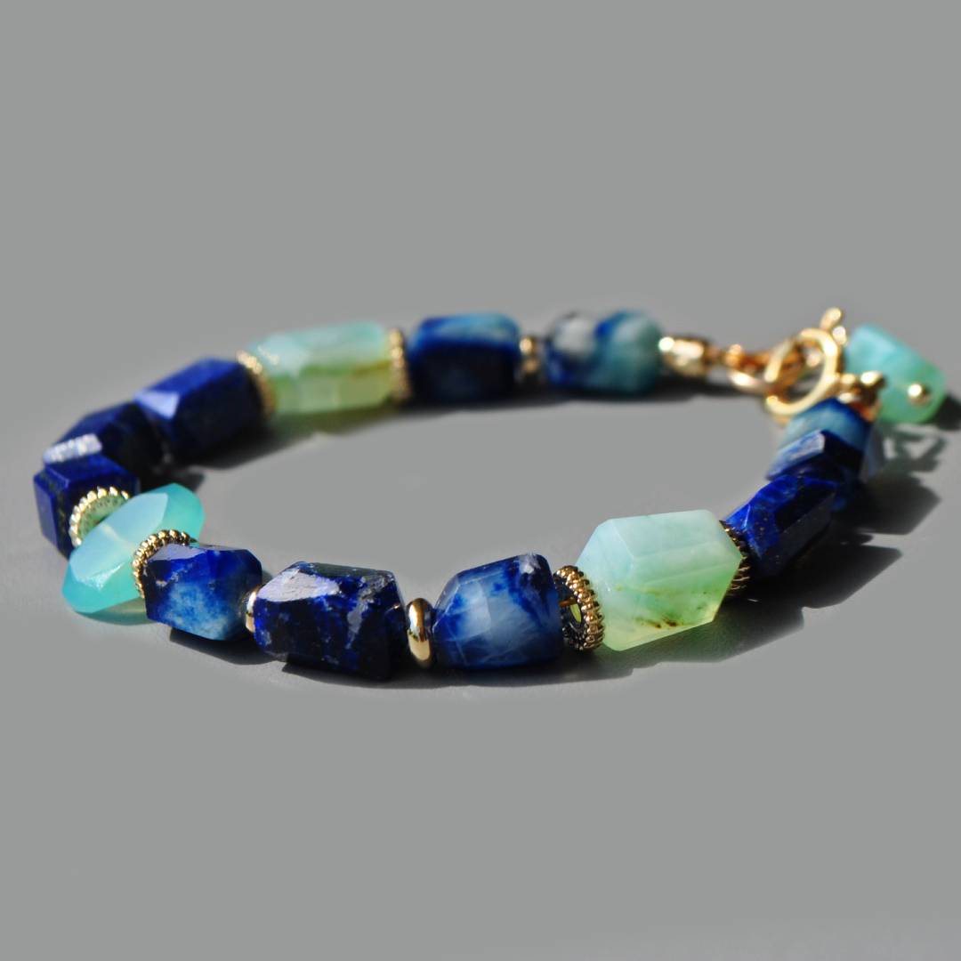 bracelet afghanite lapis opale-6