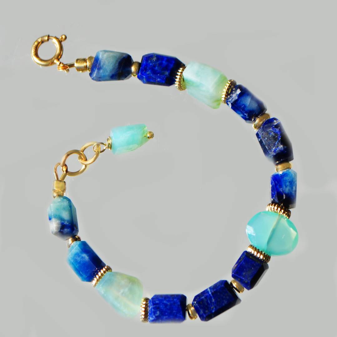 bracelet afghanite lapis opale
