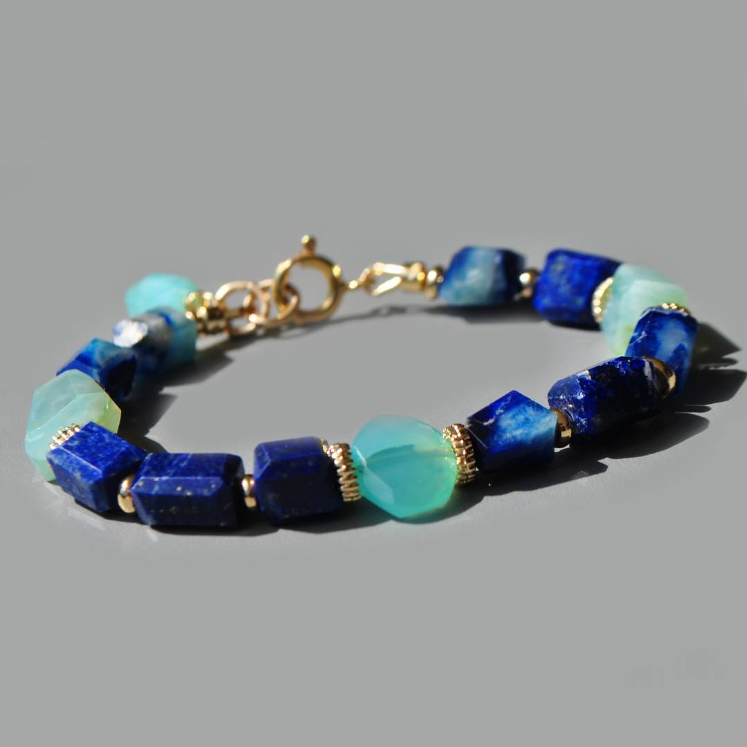 bracelet afghanite lapis opale-4