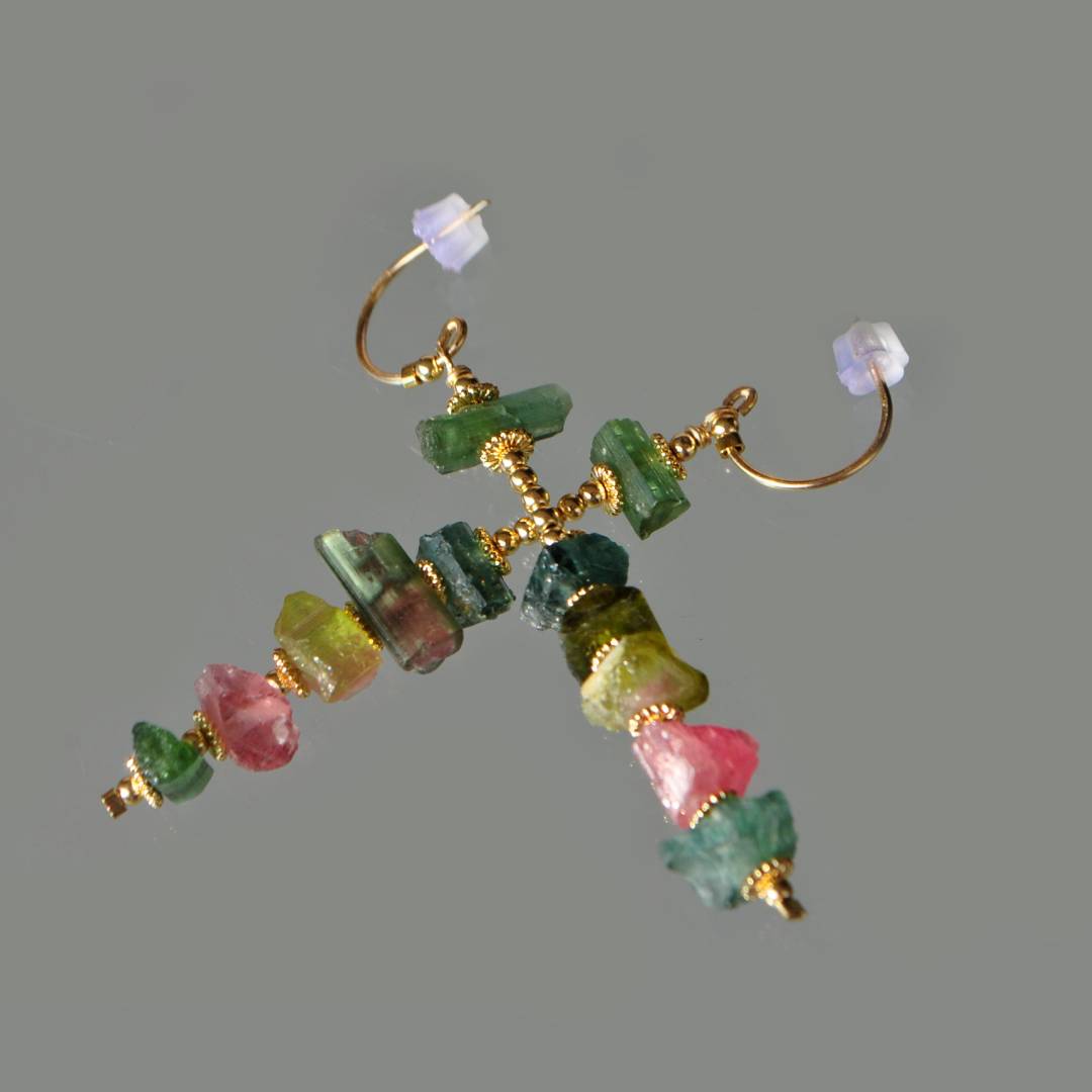 boucles doreilles tourmaline brute-5