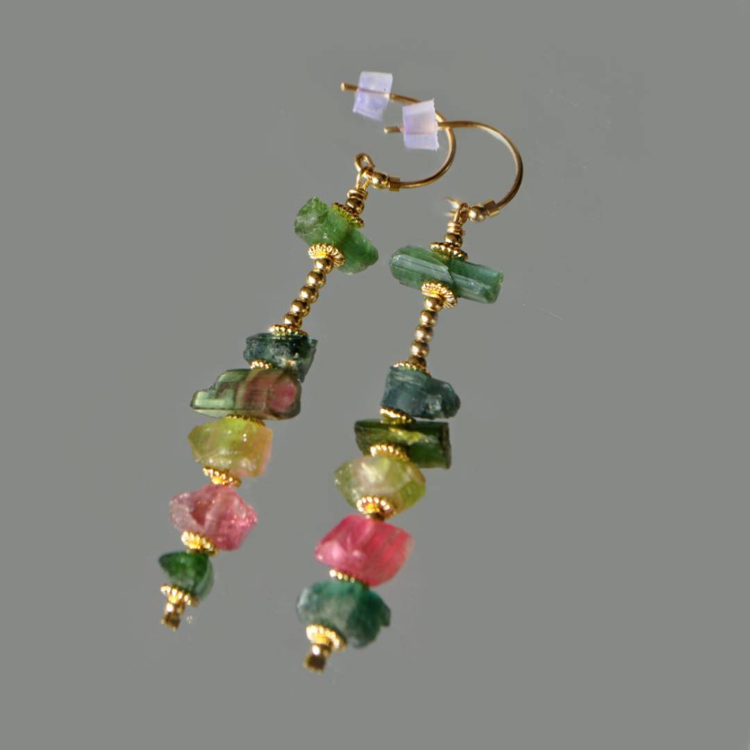 boucles doreilles tourmaline brute-2