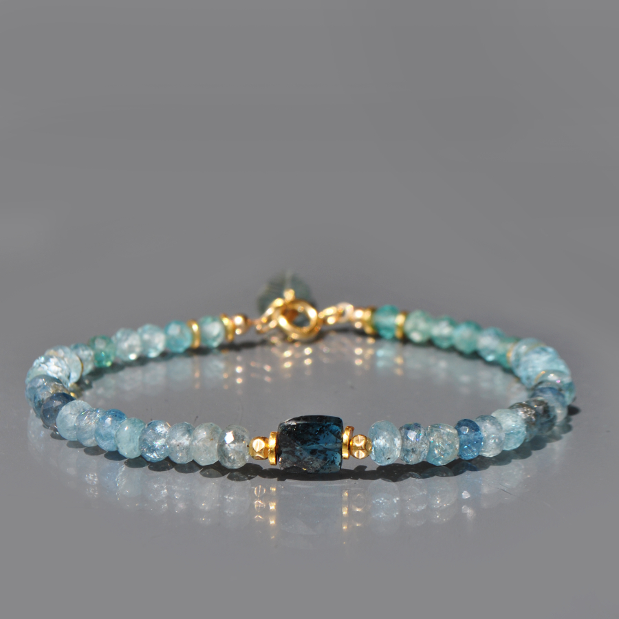 bracelet aigue marine Cyanite