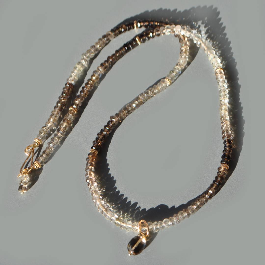 collier long quartz fumé-1