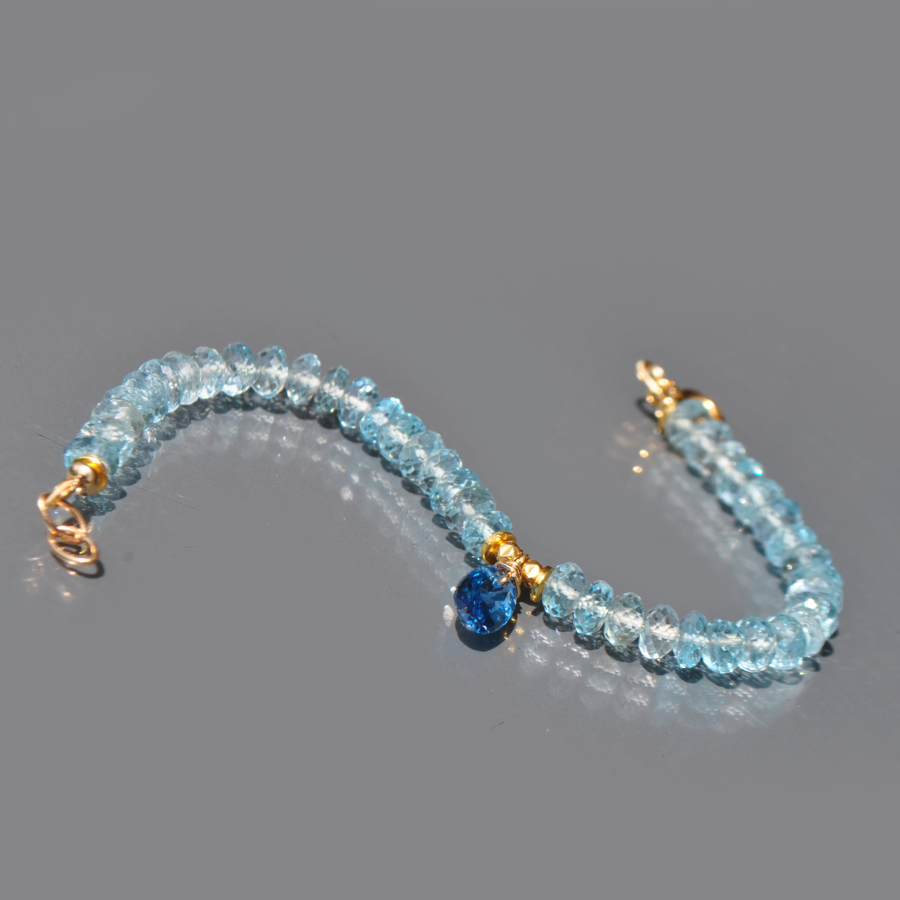 Bracelet Topaze bleue Or14K-3