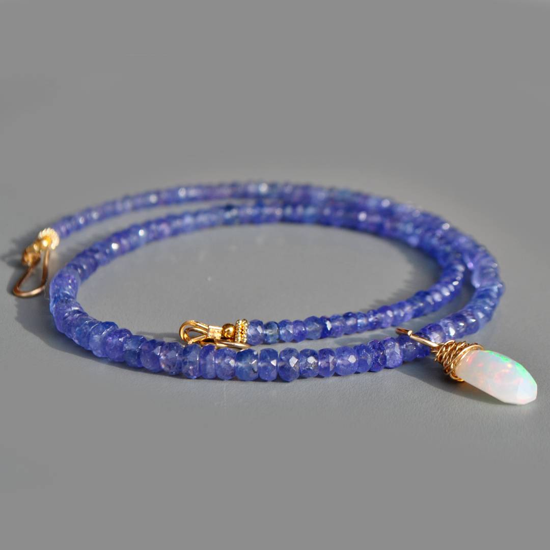 collier tanzanite opale welo blanche-5