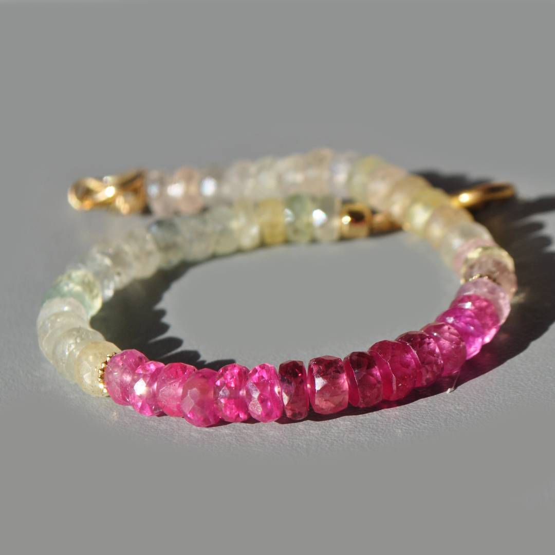 bracelet saphir rose et blanc -A
