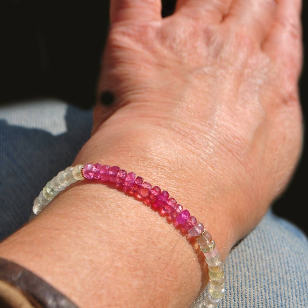 bracelet saphir rose et blanc-A