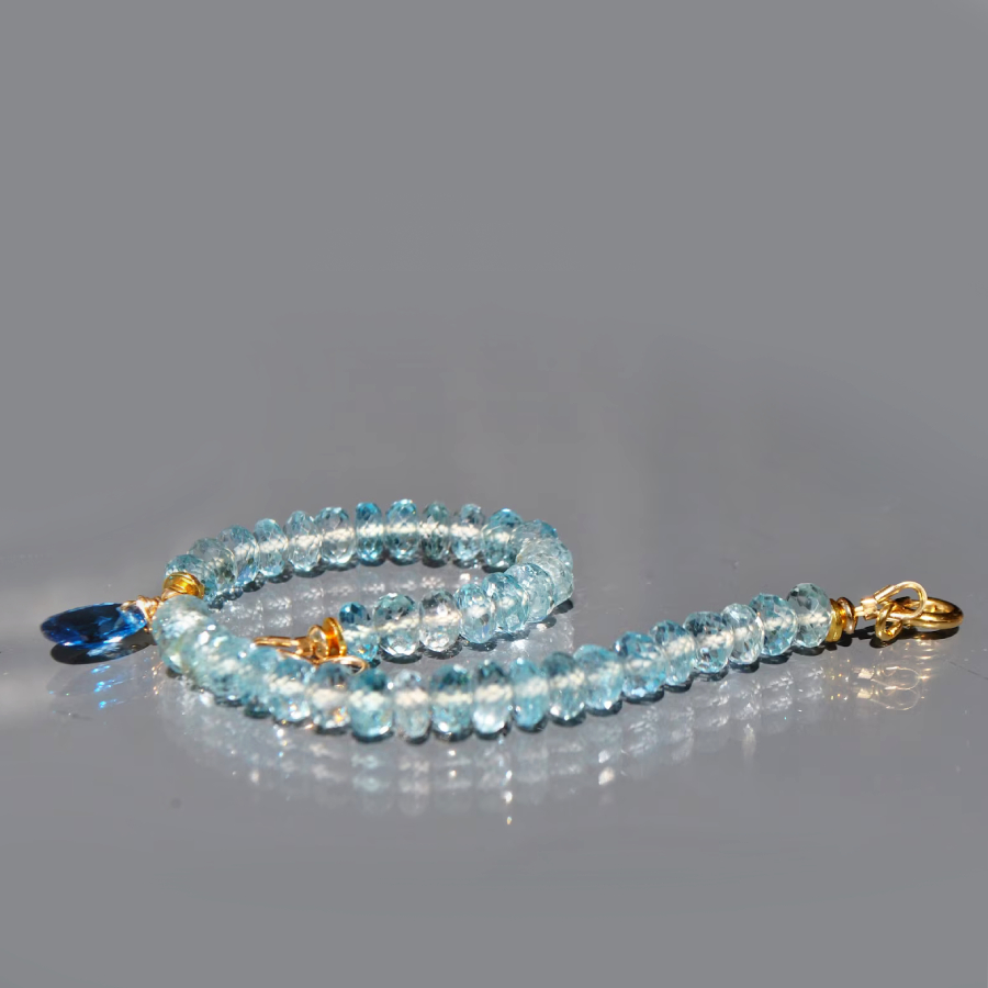 Bracelet Topaze bleue Or14K-6