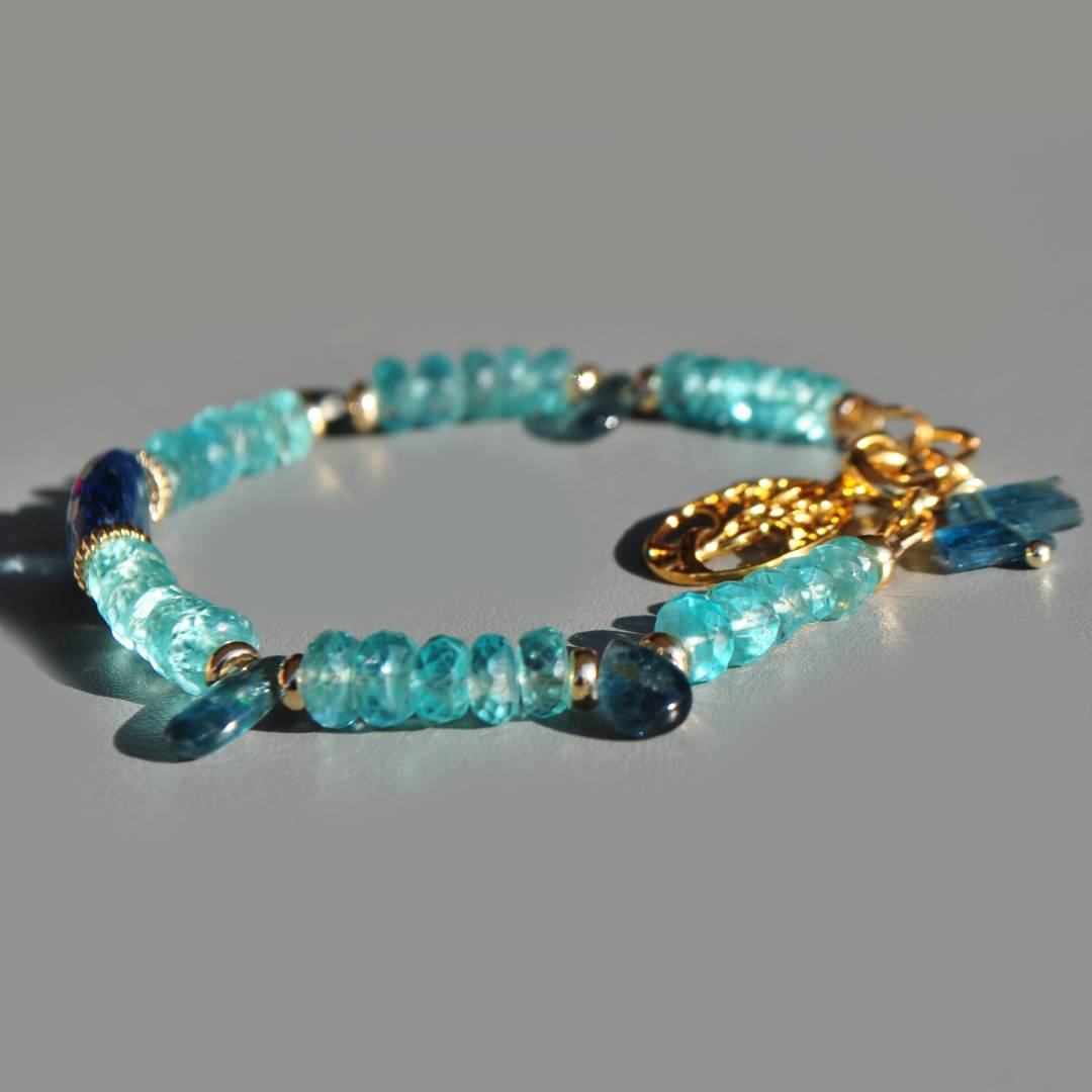 bracelet apatite cyanite mousse-5