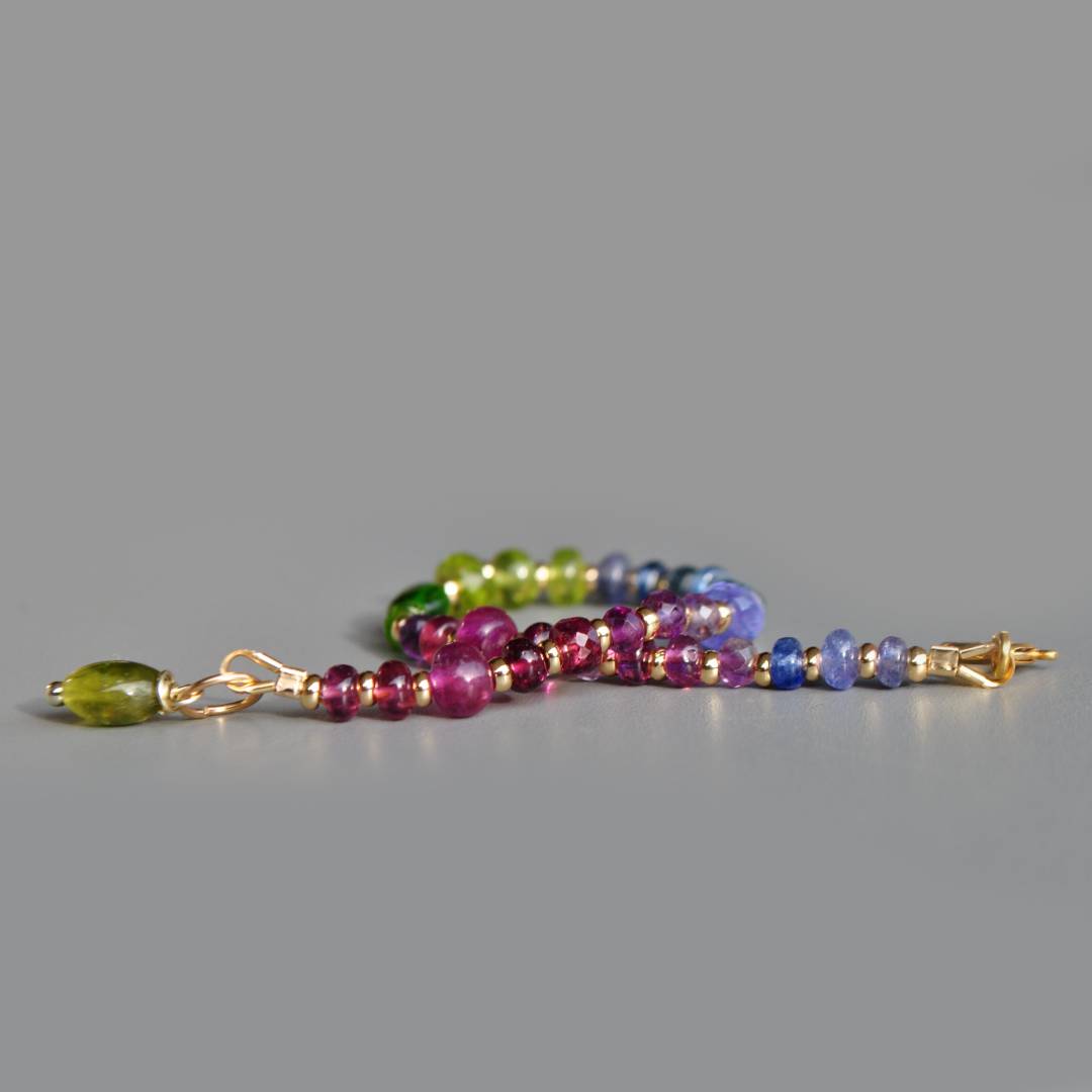 bracelet grebat saphir rose tanzanite emeraude peridot diopside cyanite-3