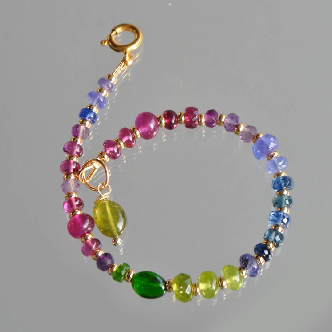 bracelet grebat saphir rose tanzanite emeraude peridot diopside cyanite-6