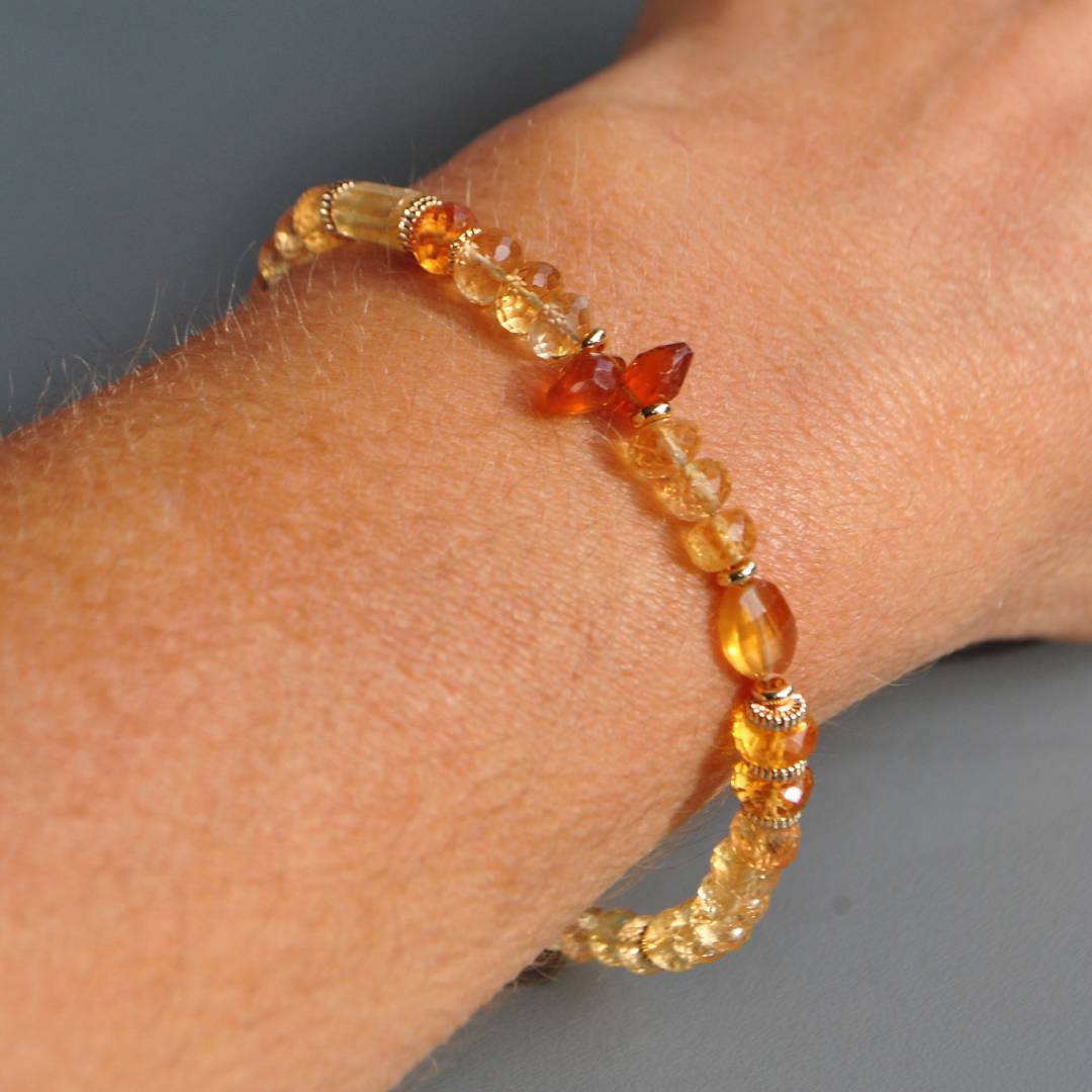 bracelet topaze impériale grenat hessonite-8