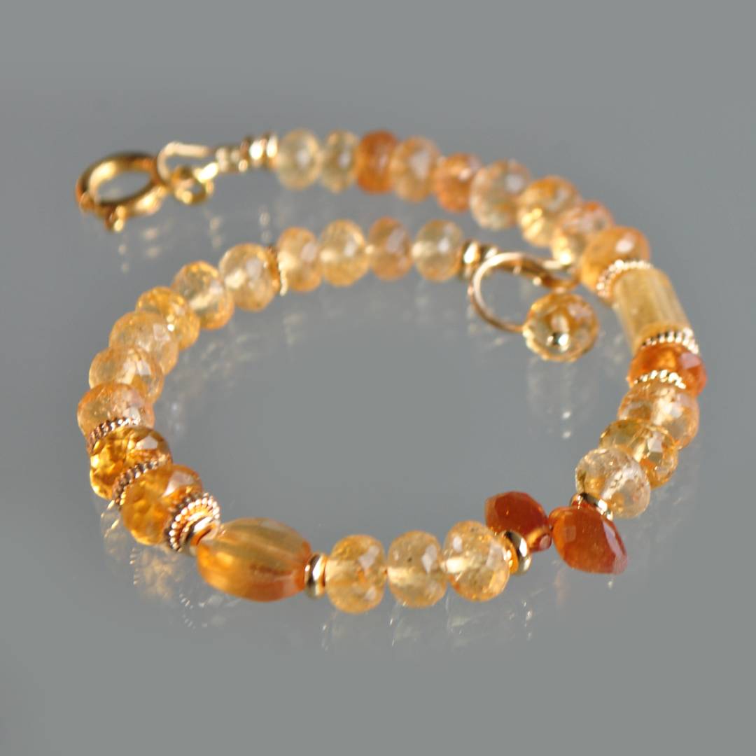 bracelet topaze impériale grenat hessonite-2