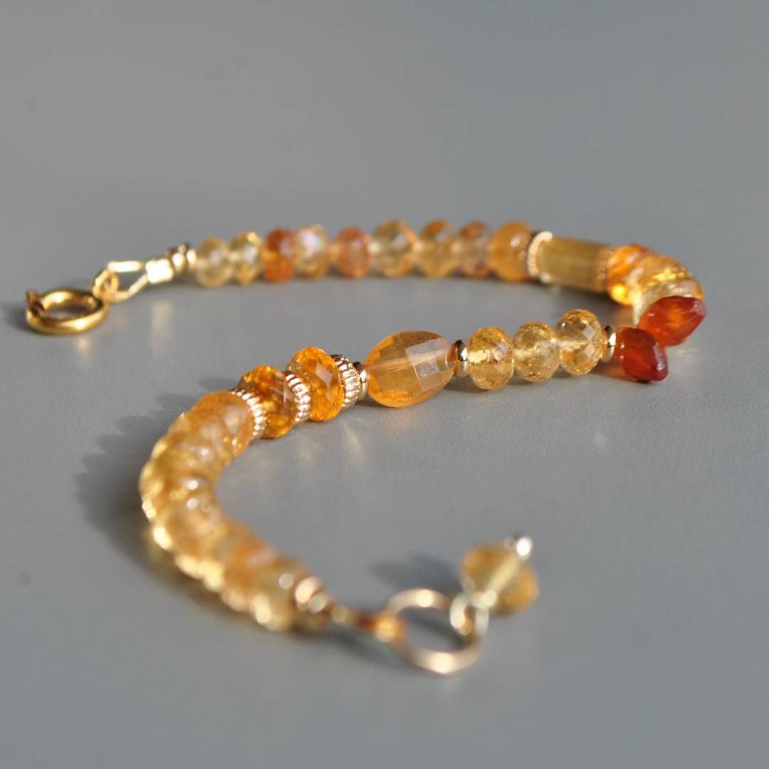 bracelet topaze impériale grenat hessonite-9