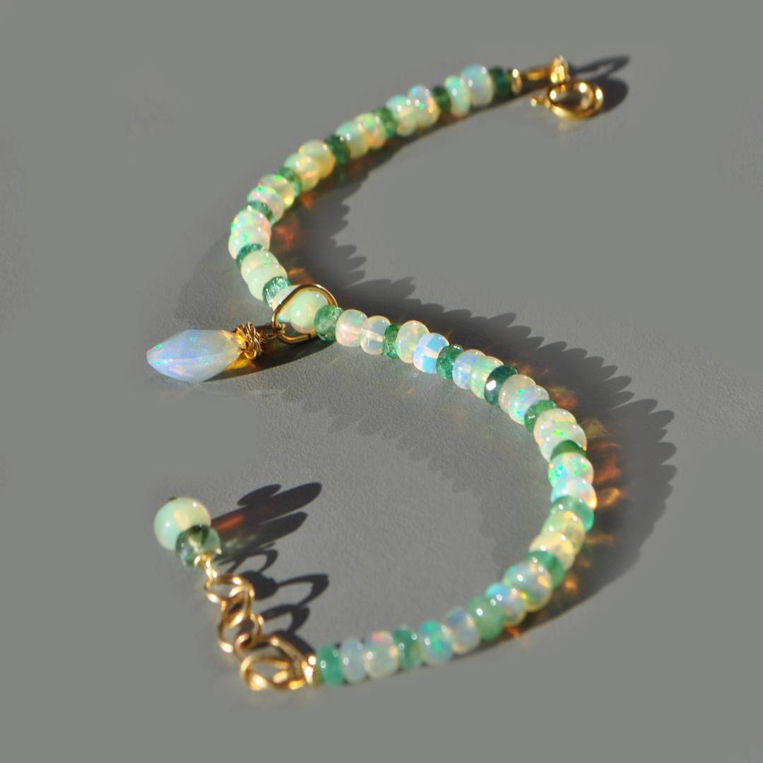 bracelet opale emeraude pendentif-6