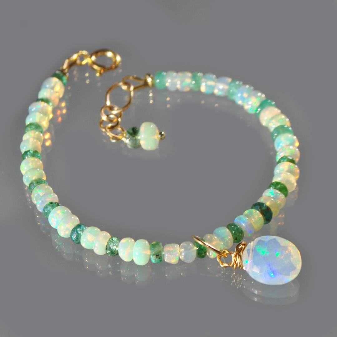 bracelet opale emeraude pendentif-3
