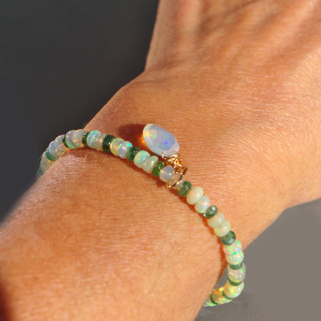 bracelet opale emeraude pendentif-5