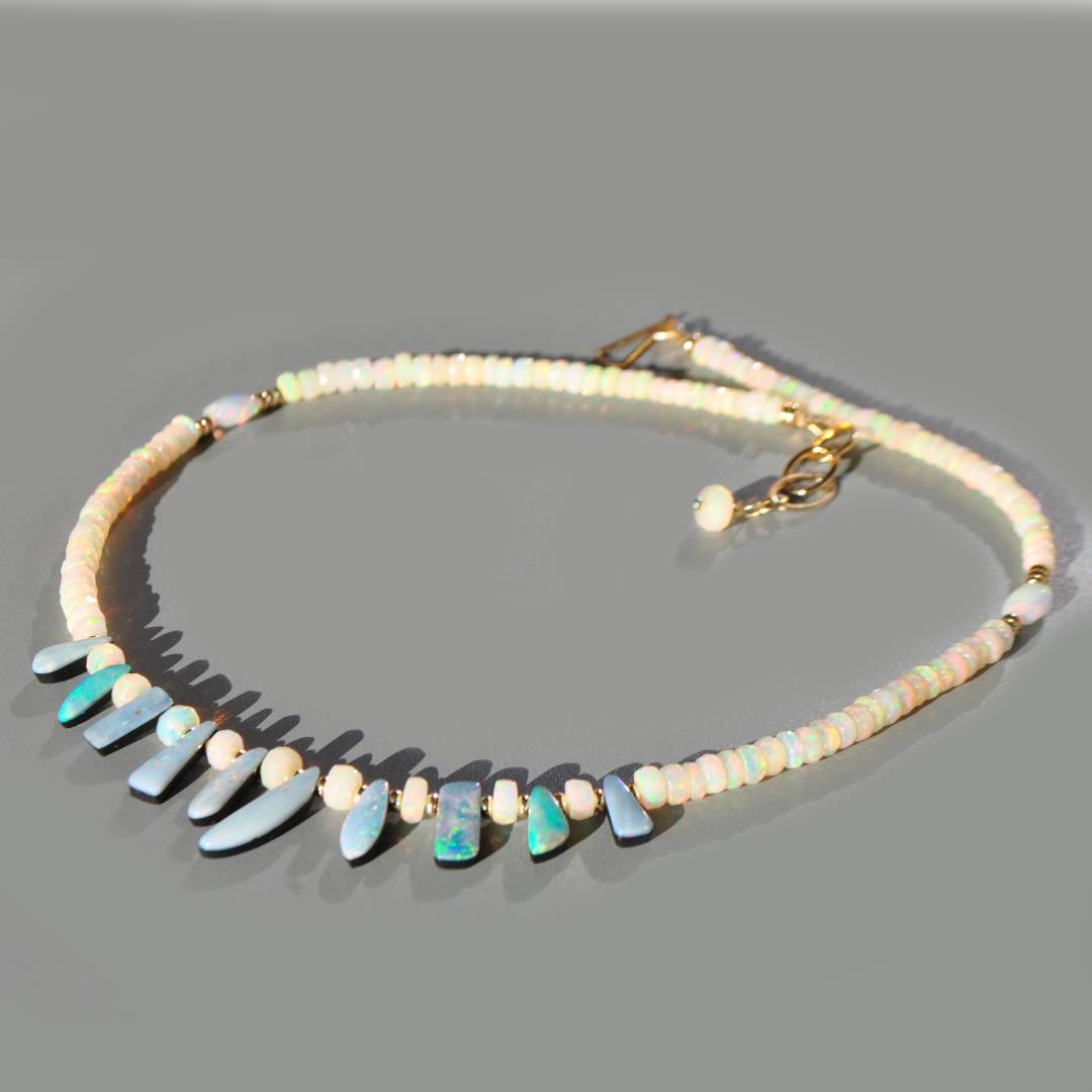 Collier Pendentif en Opale Australienne et Éthiopienne-5