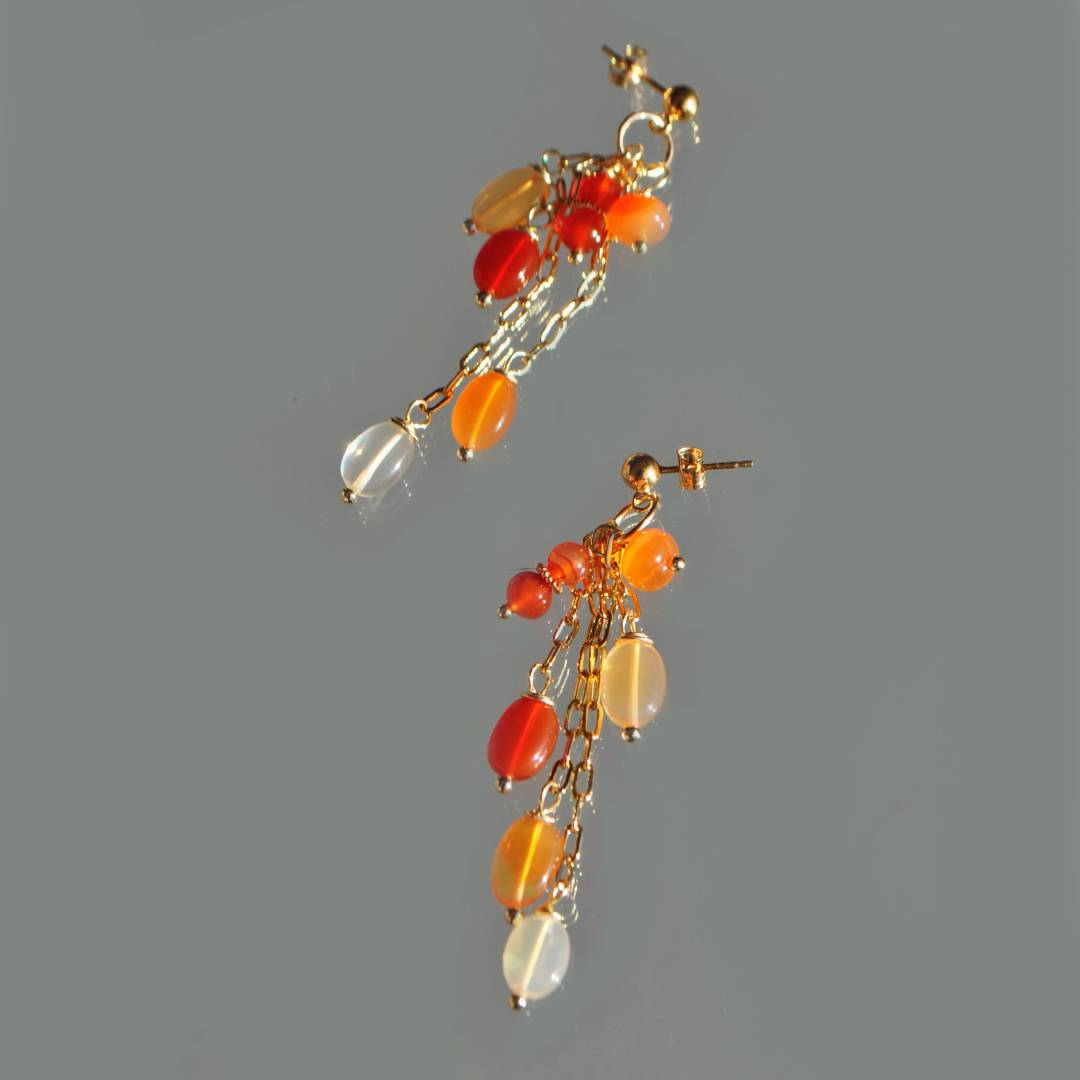 boucle oreille pendante opale de feu-2