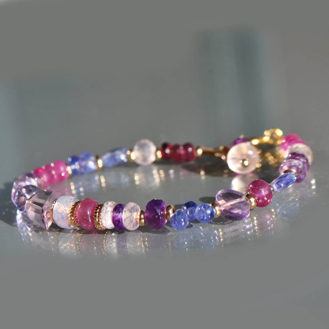 bracelet tanzanite saphir rose améthyste-8