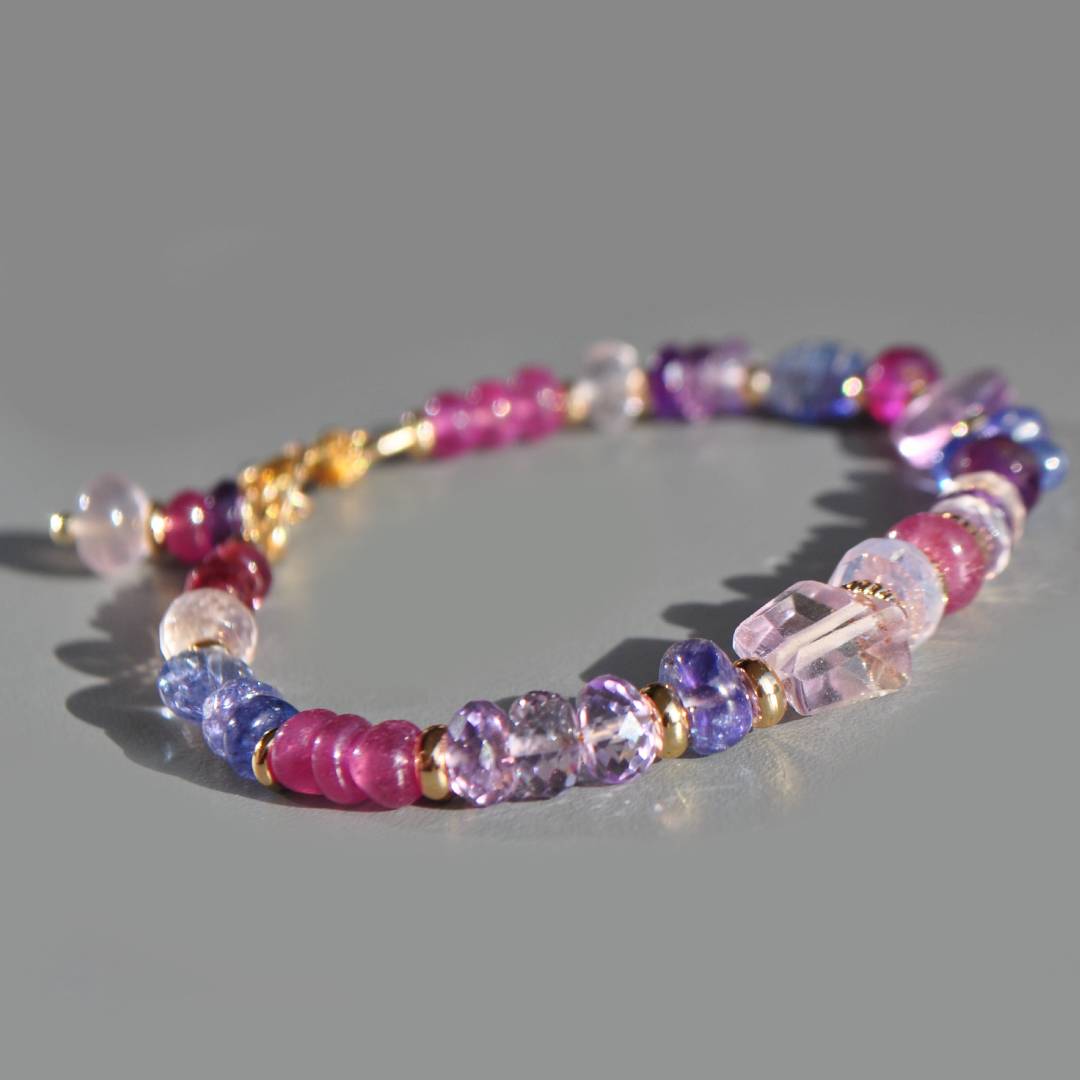 bracelet tanzanite saphir rose améthyste-4