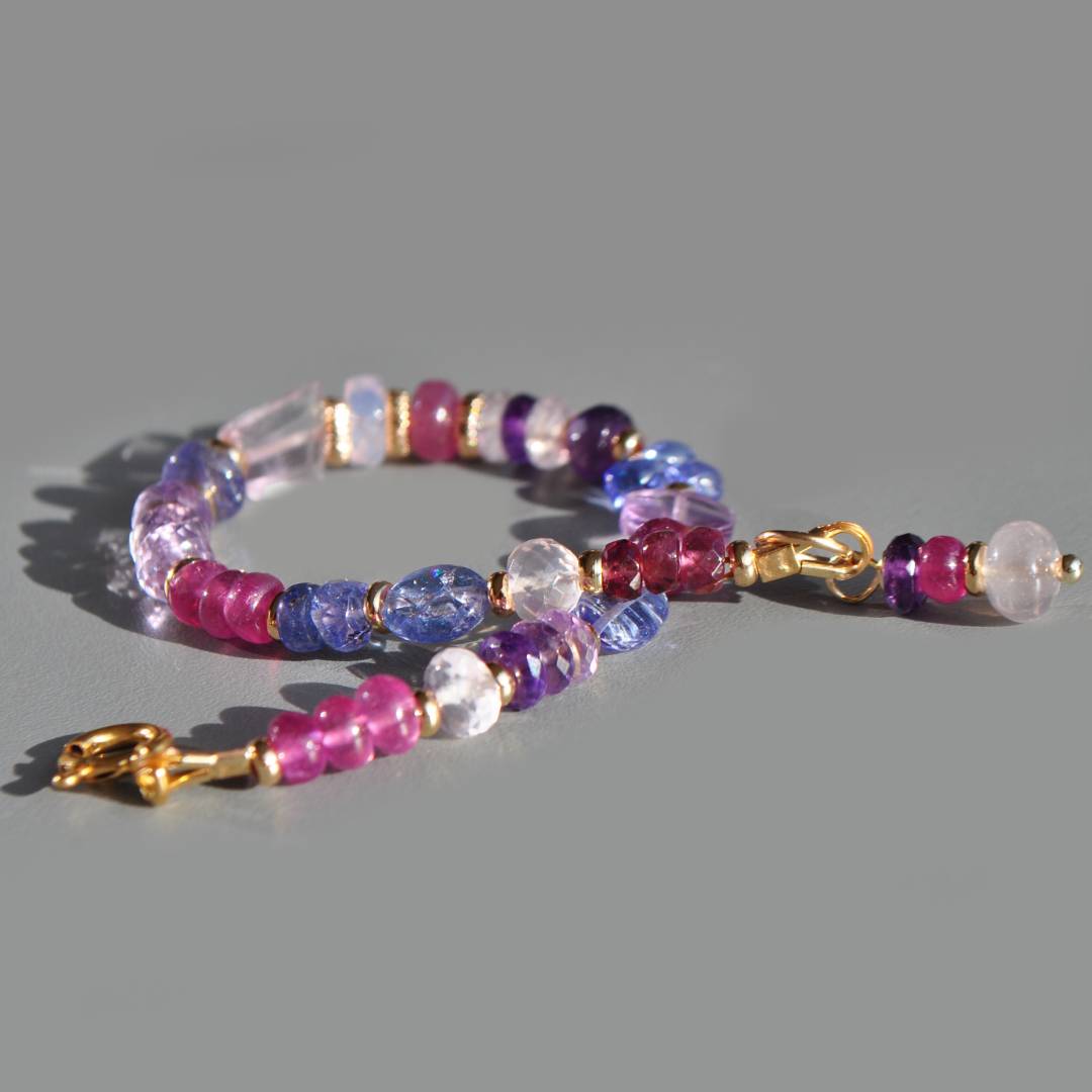bracelet tanzanite saphir rose améthyste-5