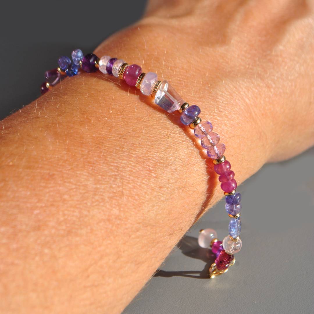 bracelet tanzanite saphir rose améthyste-6