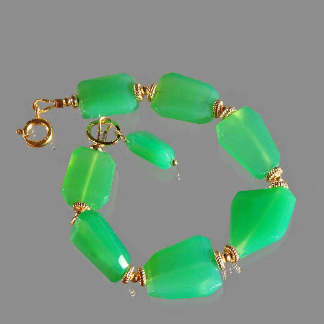 bracelet chrysoprase or 14K-7