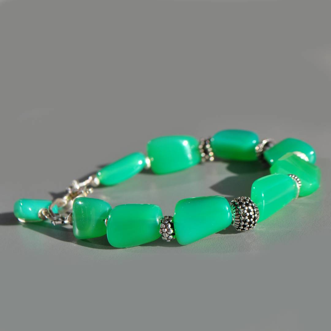 bracelet chrysoprase Argent 925-3