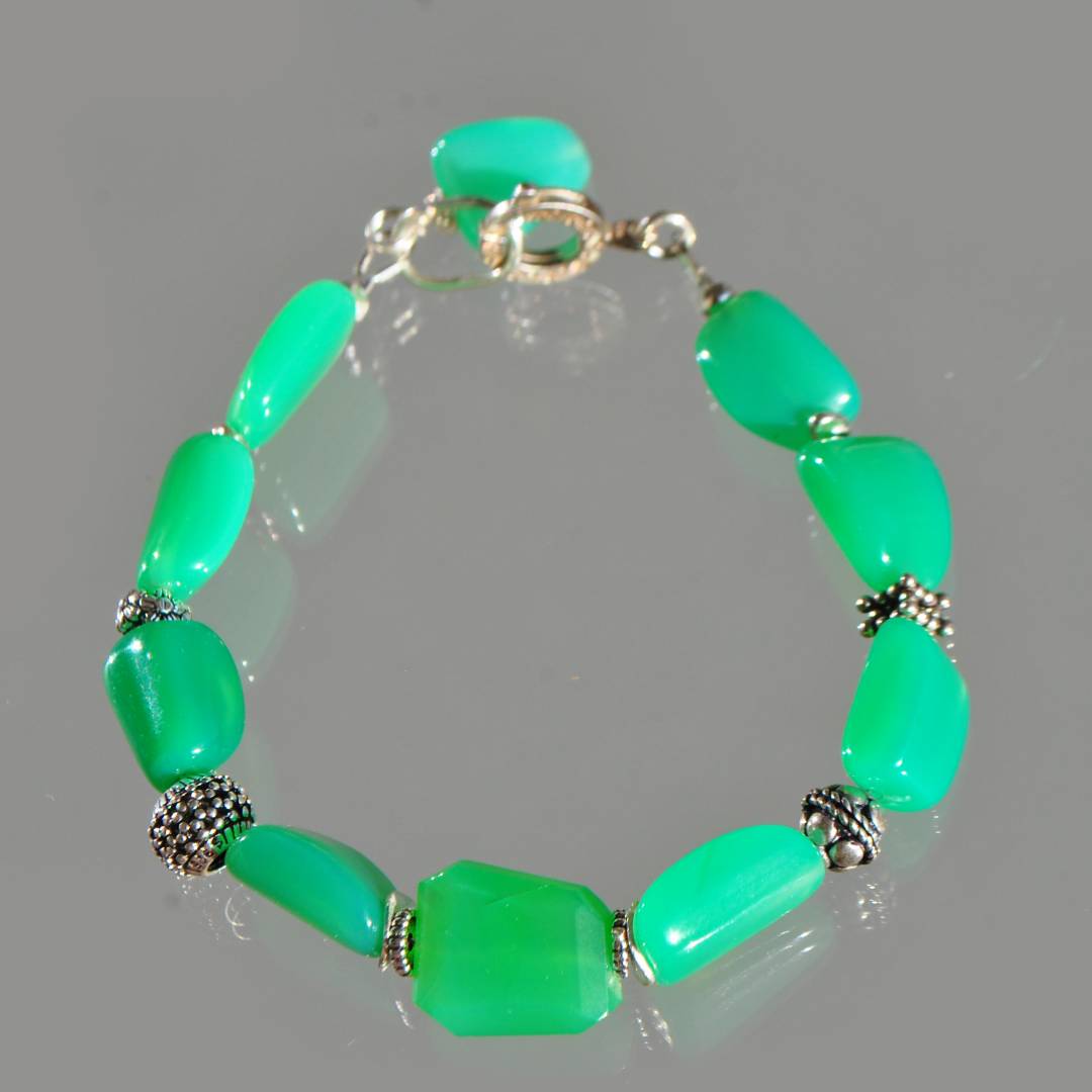 bracelet chrysoprase Argent 925-1