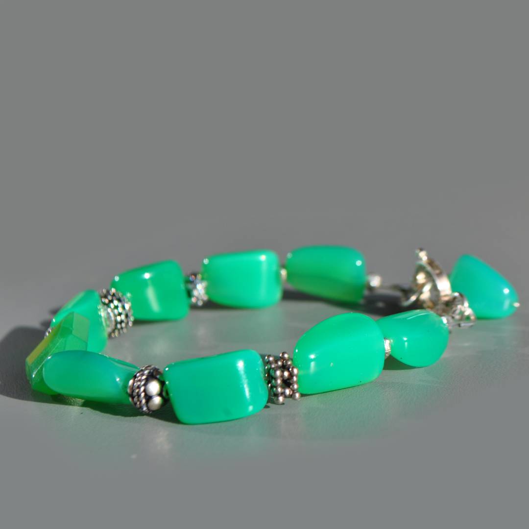 bracelet chrysoprase Argent 925-4