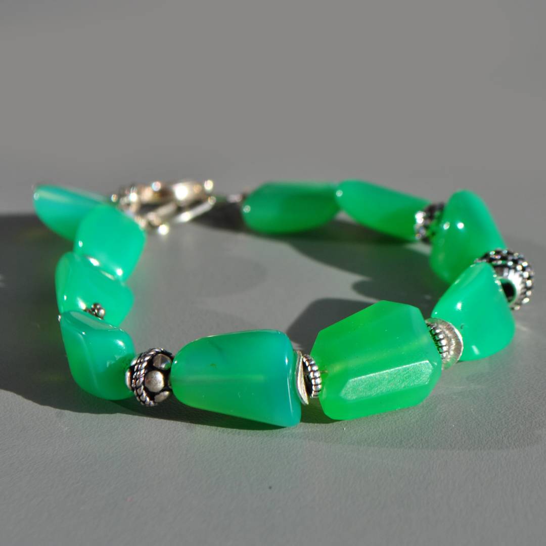 bracelet chrysoprase Argent 925-5