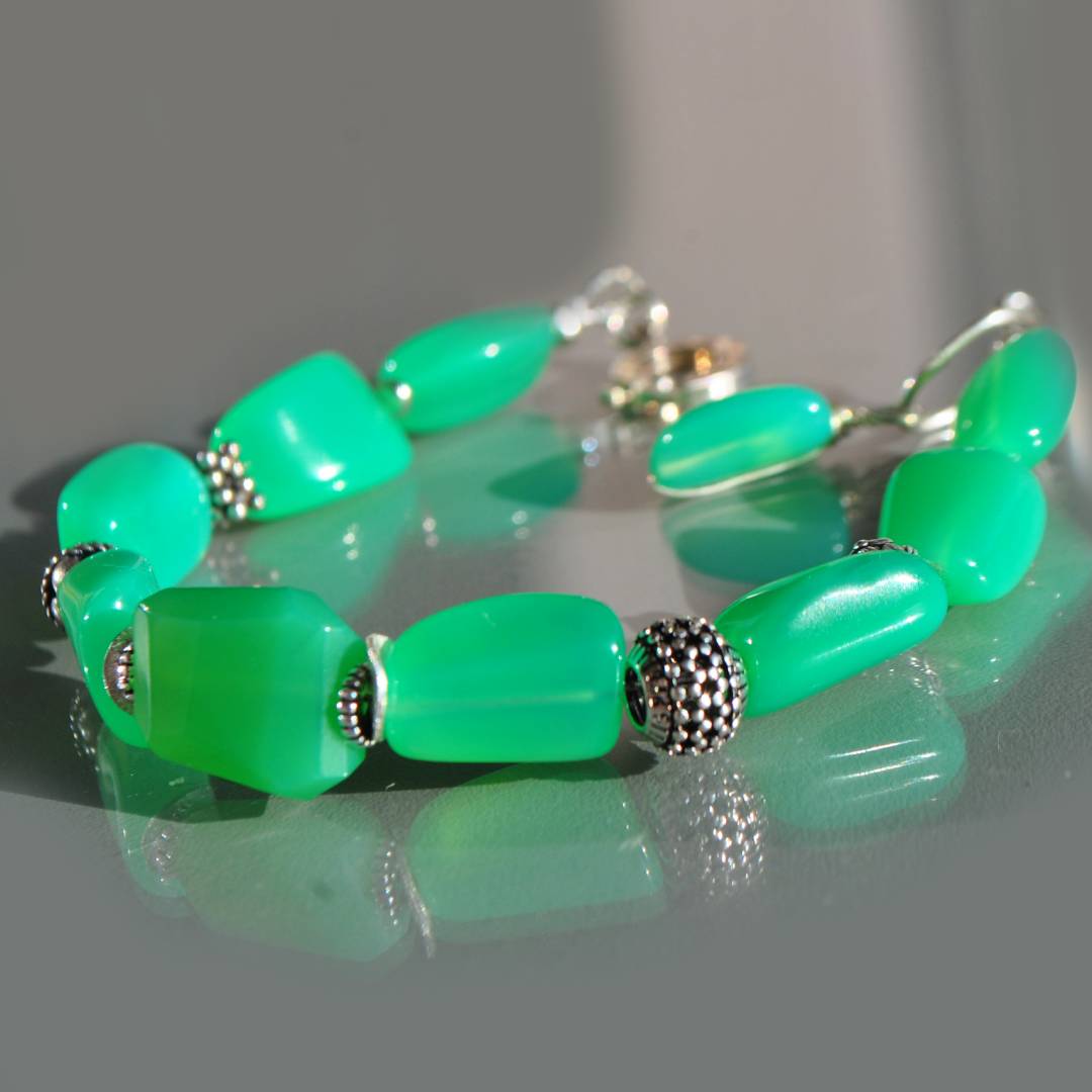 bracelet chrysoprase Argent 925