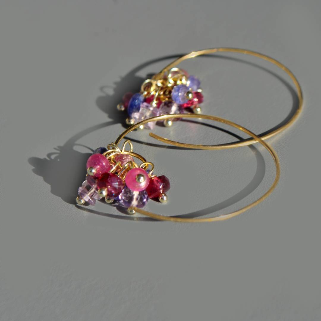 BO Créole fleur tanzanite saphir-2