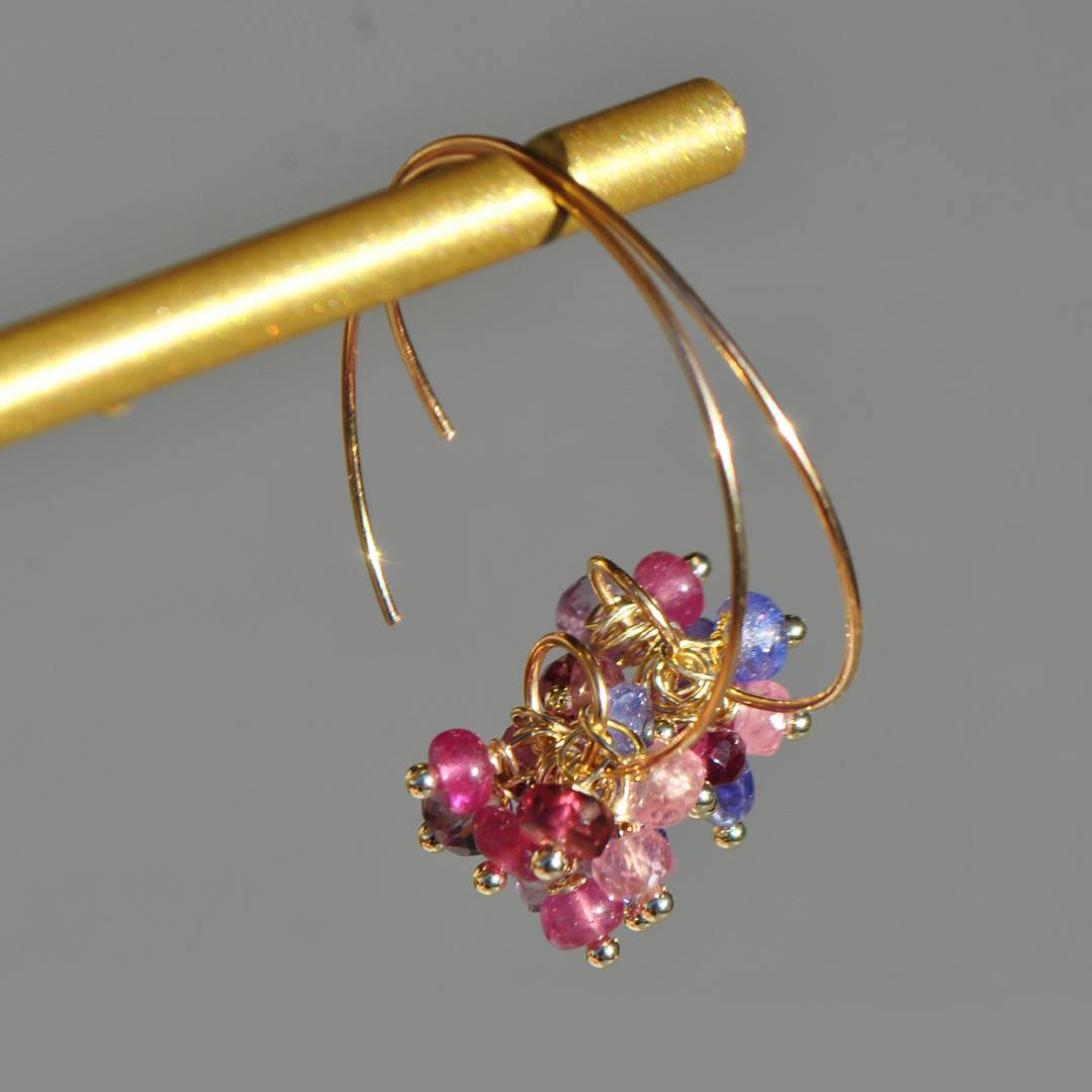 BO Créole fleur tanzanite saphir-7