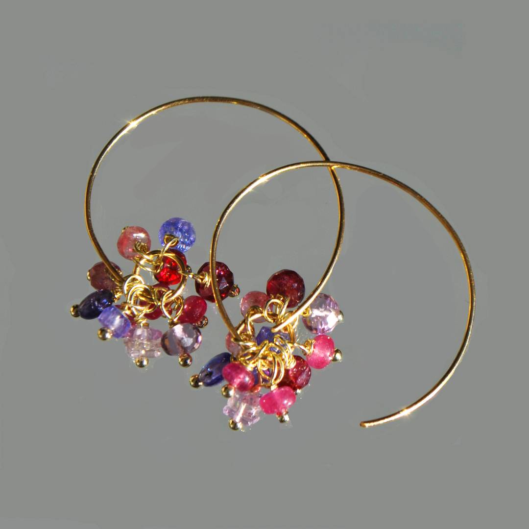 BO Créole fleur tanzanite saphir